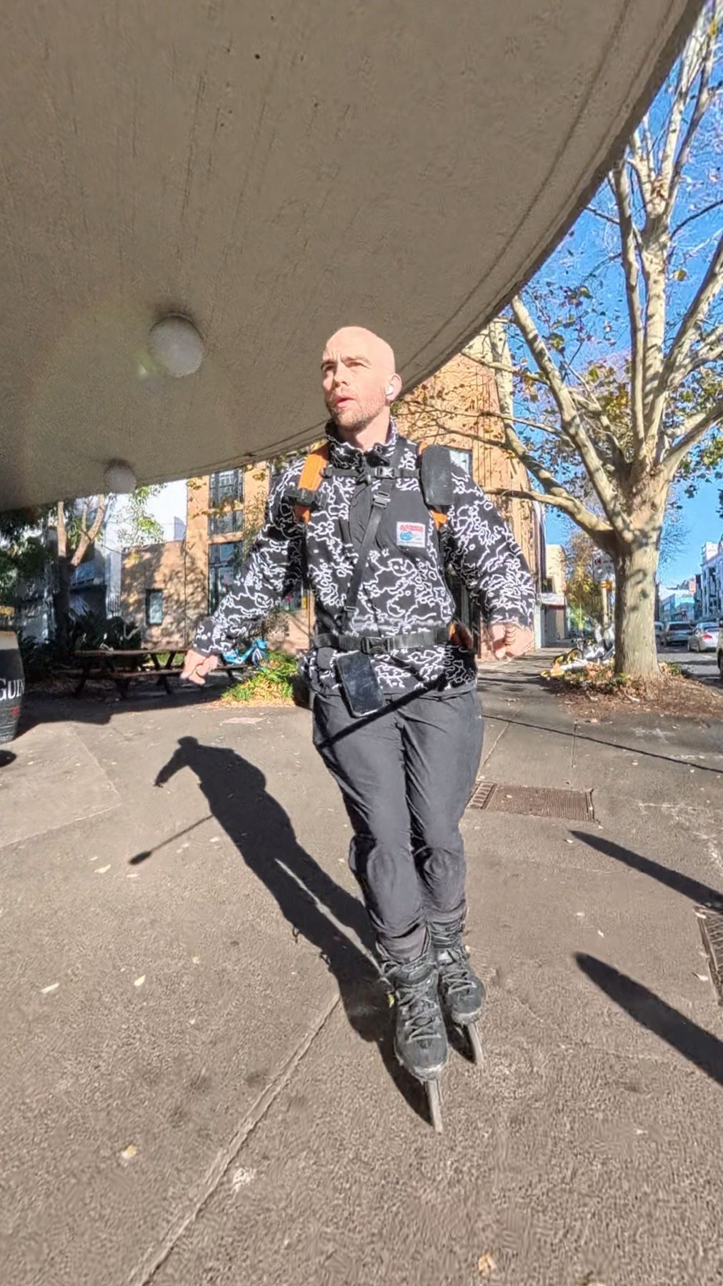 Jake training on inline skates in Sydney